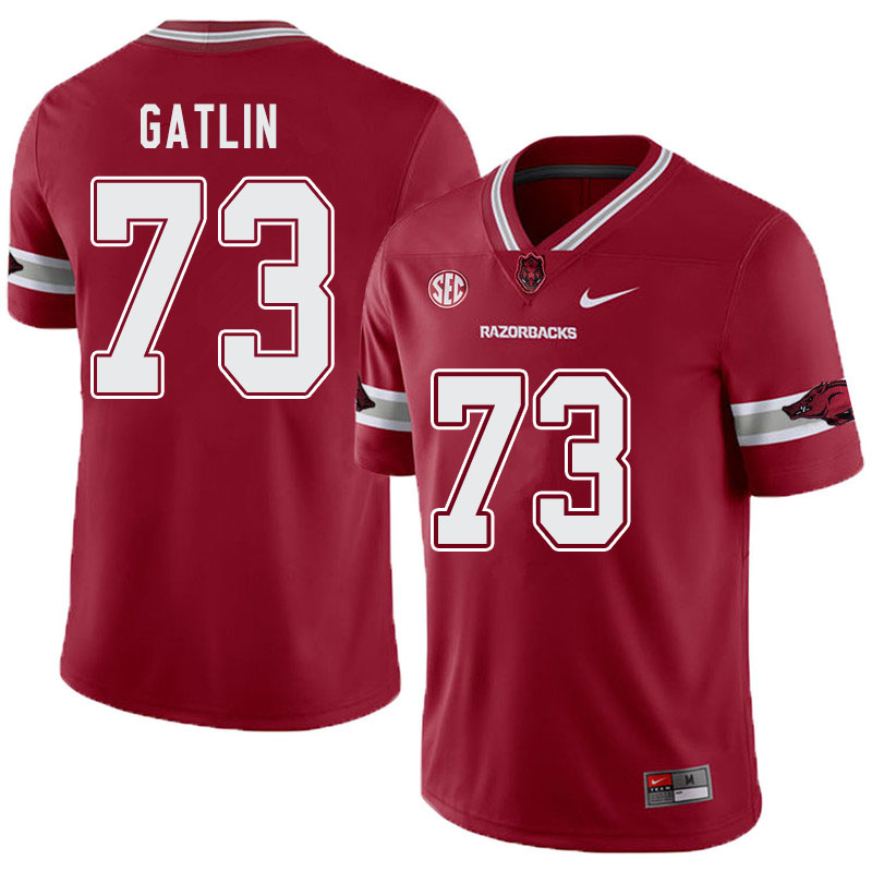 Men #73 Noah Gatlin Arkansas Razorbacks College Football Alternate Jerseys-Cardinal
